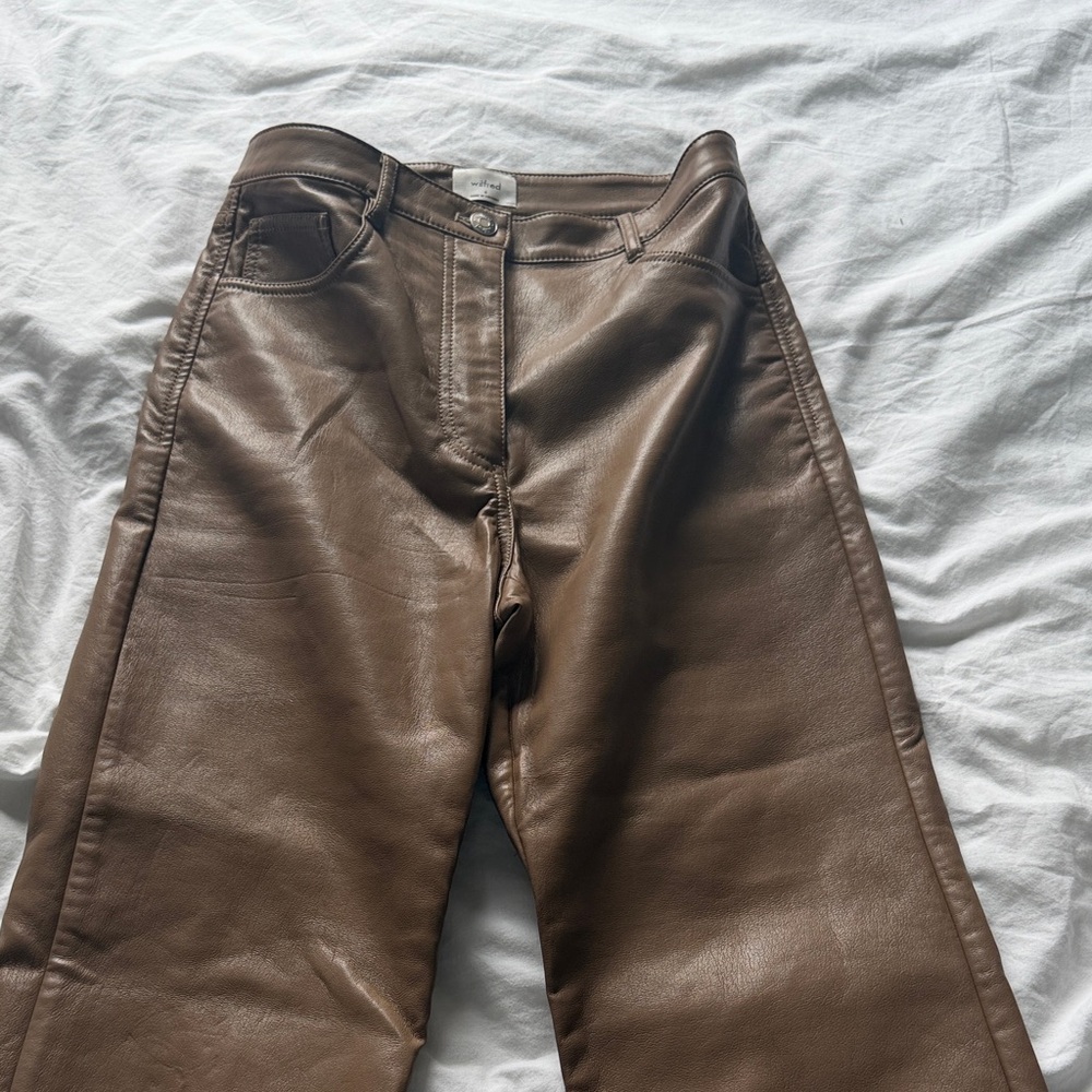Aritzia Brown Leather Pants